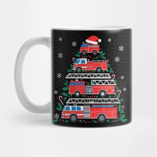 Firefighter Firetruck Santa Christmas Tree Lights Fireman Mug